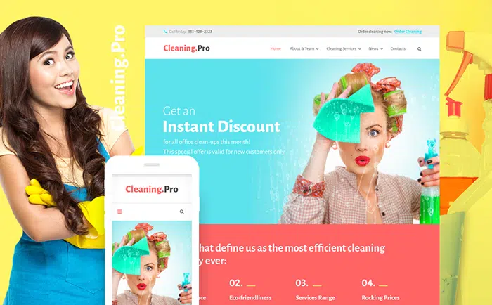  Cleaning Service Company WordPress Theme 