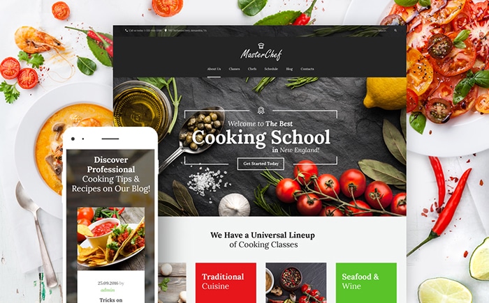  Cooking School WordPress Theme 