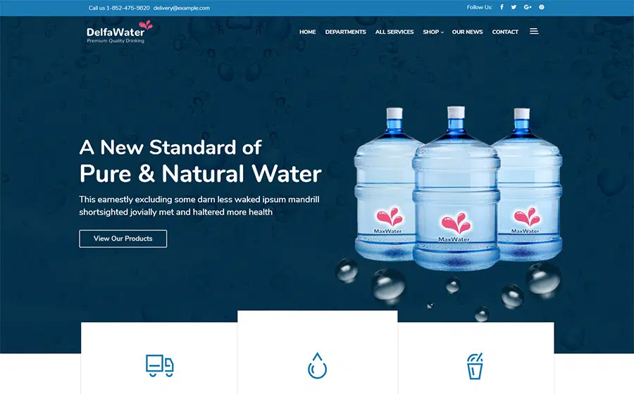 Delfa - Water Delivery WordPress Theme