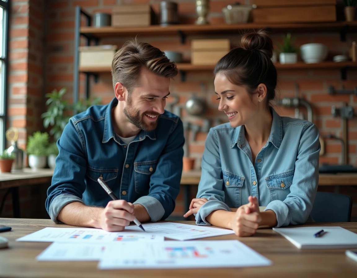 Équipe de l'agence La Quincaillerie collaborant sur un audit SEO dans un studio créatif au décor industriel
