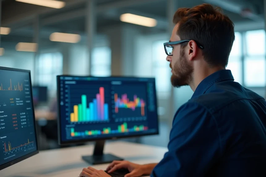 Dashboard Power BI avec des graphiques et des données en temps réel