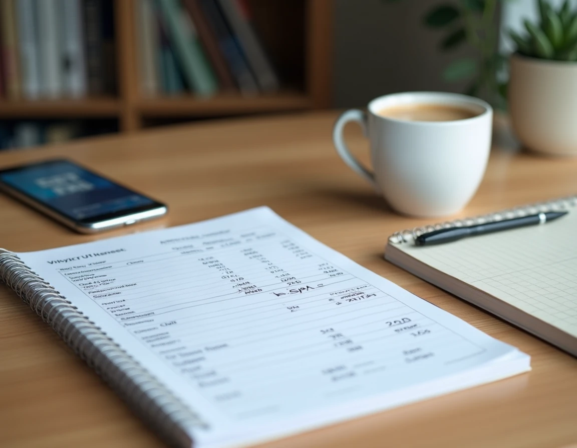 Bureau avec fiche de paie de stage, calculs de charges et optimisation de rémunération 2026