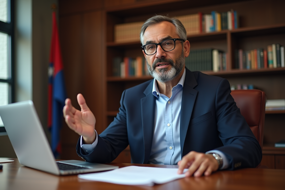 Homme d affaires méditerranéen en réunion professionnelle