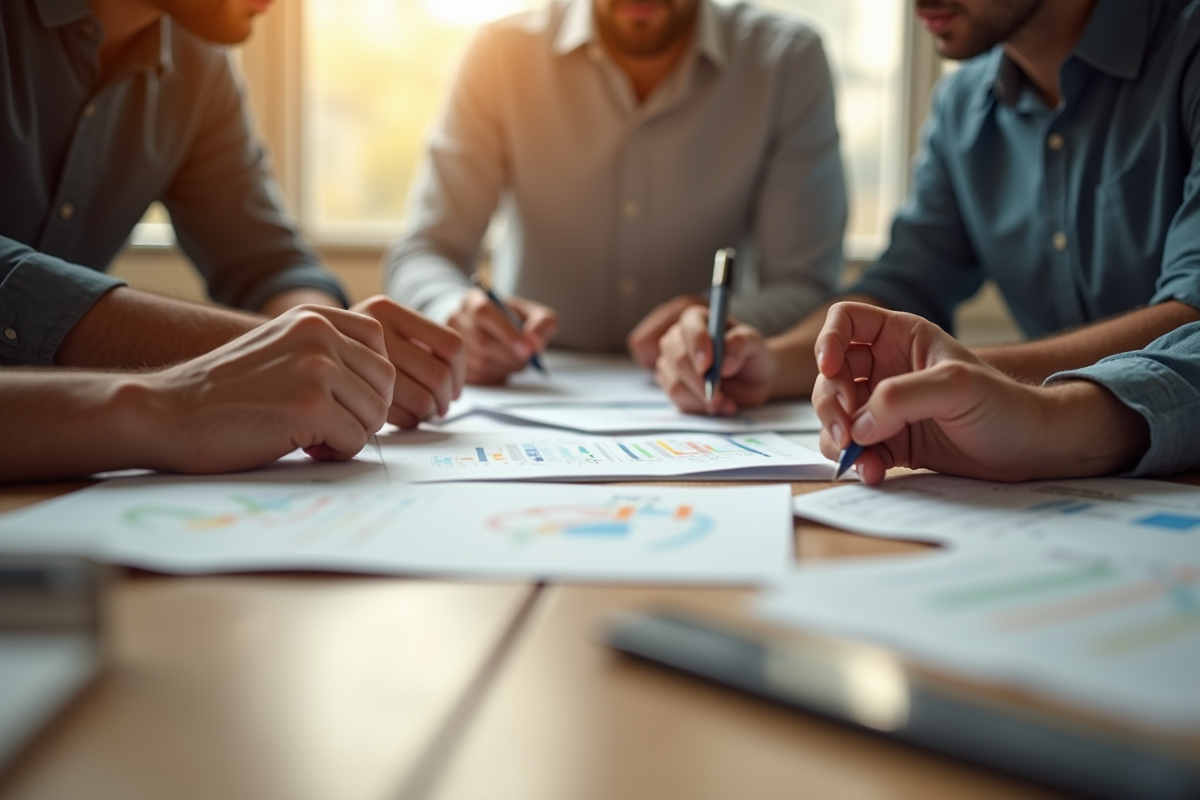 Mains diverses collaborant sur un projet d