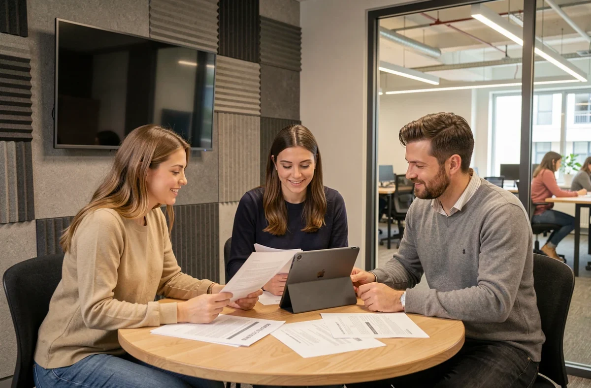 Équipe de professionnels en réunion collaborative dans une salle de coworking à Nogent-sur-Marne