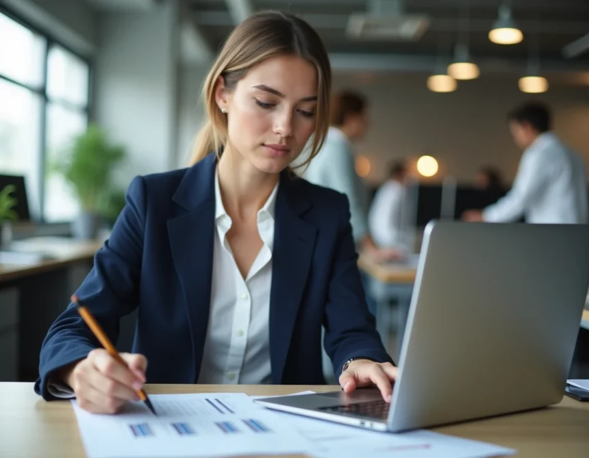 Stagiaire en entreprise consultant des documents sur la rémunération et les charges sociales en 2026
