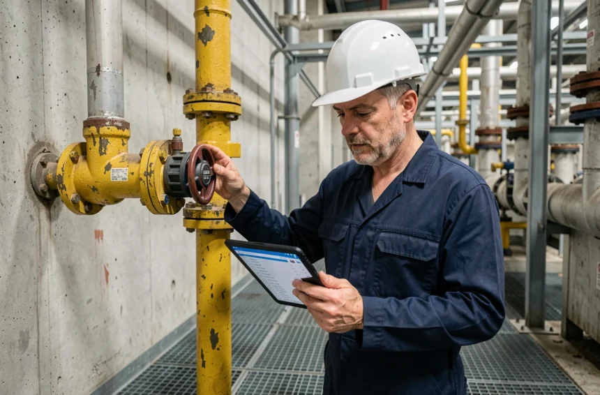 Technicien industriel inspectant un capteur de détection de gaz fixe Honeywell Analytics XNX dans une installation pétrochimique